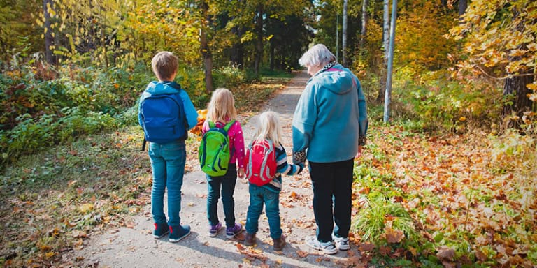 Family enjoying outdoors.